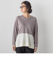 【大きいサイズ】ファインウールVネックニット