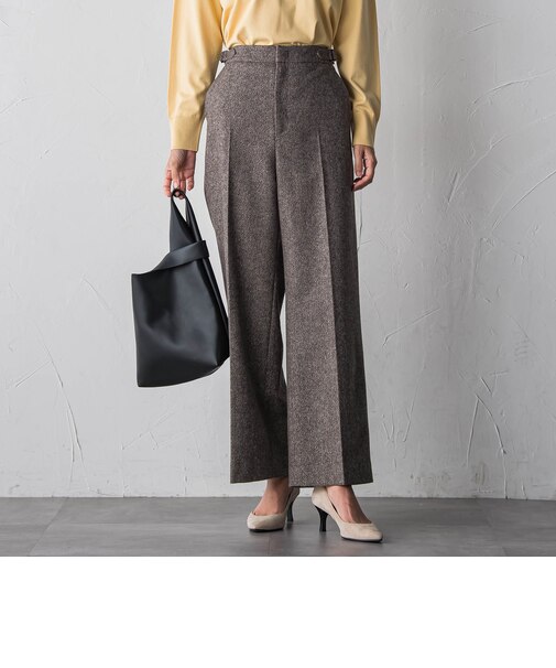 【大きいサイズ】ウールラメシャンブレーパンツ