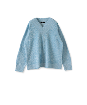 ツヤモールVネックニット