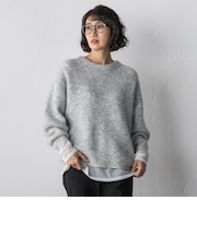 【大きいサイズ】モヘヤスパンコールニット