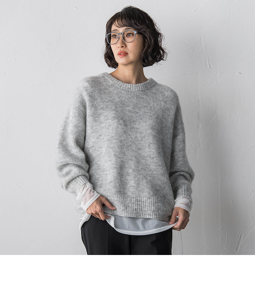 【大きいサイズ】モヘヤスパンコールニット