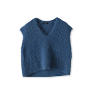 透かしフェザーニットジレ