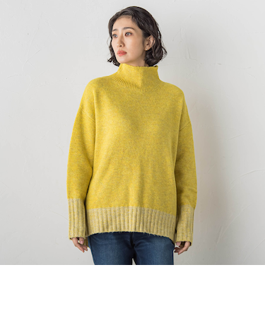 【WEB限定】”ふんわり配色の”もっちりハイネックニット
