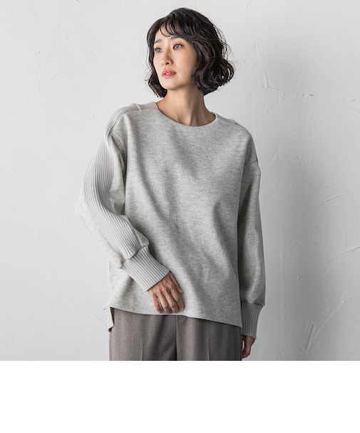 メルトンニットドッキングカットソー