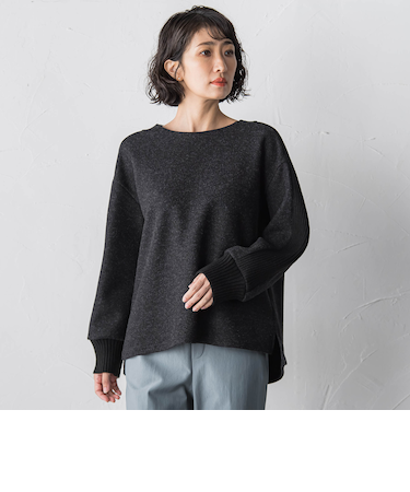 メルトンニットドッキングカットソー
