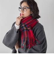 チェックマフラー