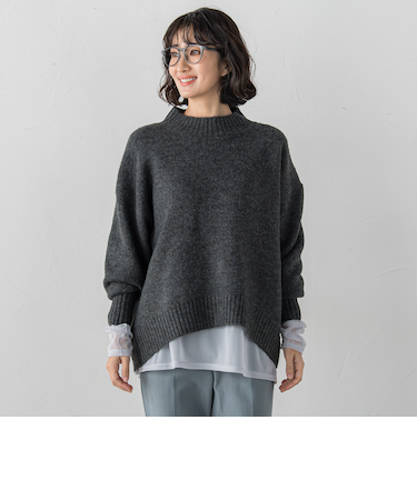 【WEB限定】ヤクライクモックネックニット