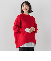 【WEB限定】ヤクライクモックネックニット