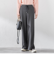 【大きいサイズ】エクセレントウォーム裏起毛ワイドパンツ