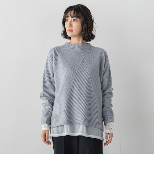 ヘリンボーンニット