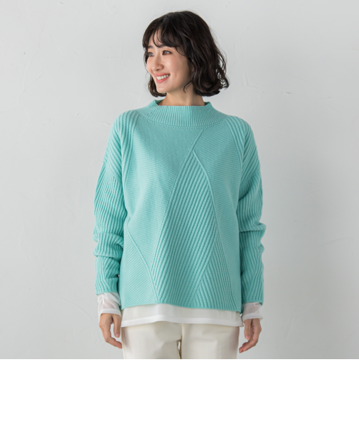 ヘリンボーンニット