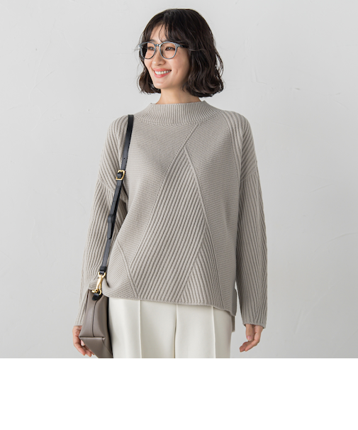 【大きいサイズ】ヘリンボーンニット