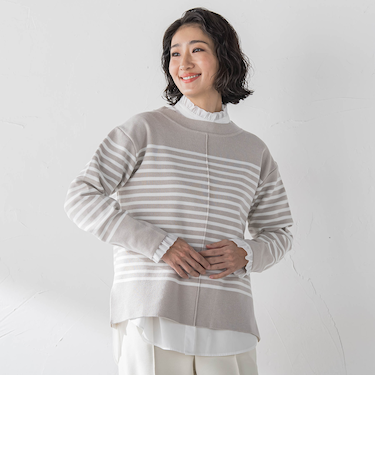 【大きいサイズ】”即着”トーンアップニット