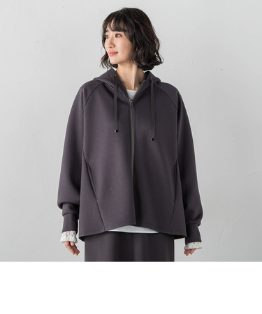 ストレッチダンボールジップパーカー