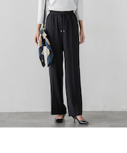 【大きいサイズ】ハイストレッチカルゼワイドパンツ