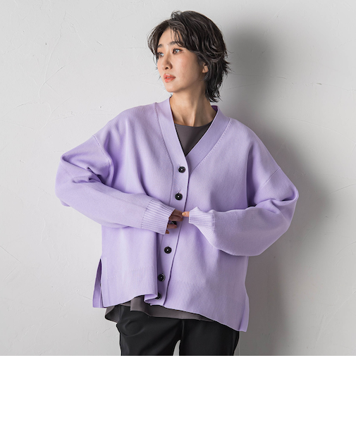 【大きいサイズ/WEB限定カラーあり】スポンディッシュニットカーディガン
