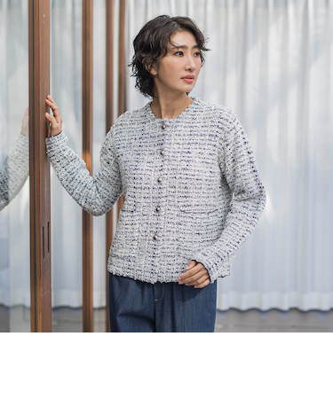 ツイードカーディガン