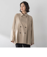 【大きいサイズ】シャンブレーショートトレンチ