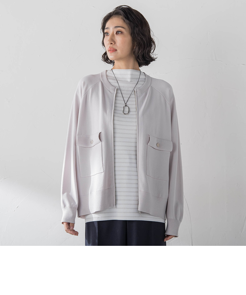 ダブルジップブルゾンニット