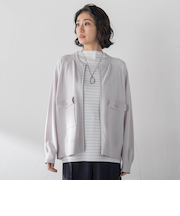 【大きいサイズ】ダブルジップブルゾンニット