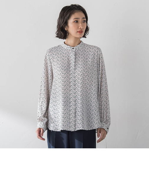 【大きいサイズ】ジオメトリック柄ブラウス