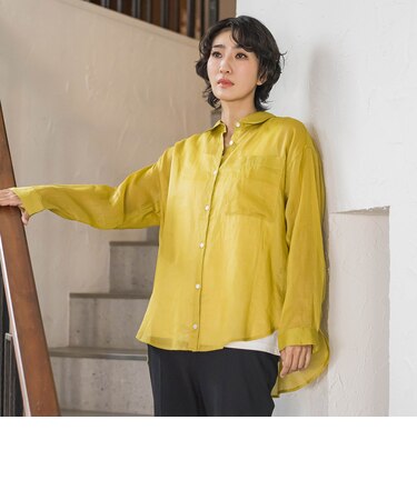 【新色追加】“洗える麻”トーンアップシャツ