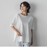 バックサテン切り替えスムースカットソー