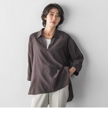 肌映え！スキッパーシアーブラウス