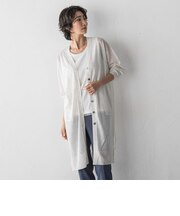 【大きいサイズ】シアーシャイニーニットカーデ