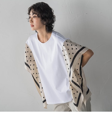 ドットスカーフ切り替えカットソー