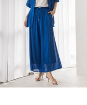 【SETUP対応】リネンライクシアーボイルワイドパンツ