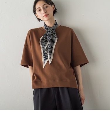 スカーフ付きジャージカットソー