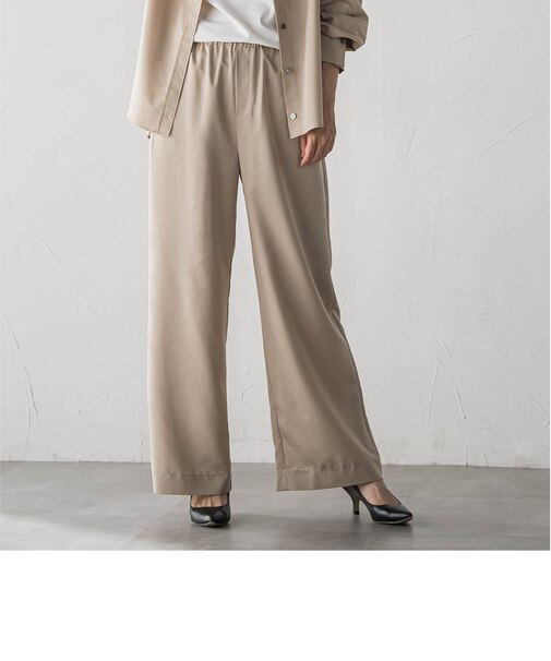 【SETUP対応】”Light & Soft Suede” ワイドパンツ