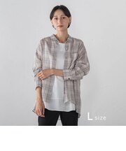 【大きいサイズ】シアーチェックシャツ