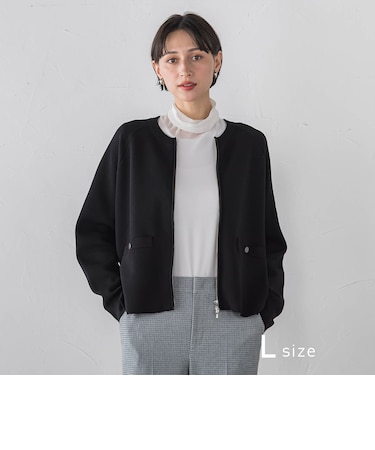 スポンジヤーンニットブルゾン