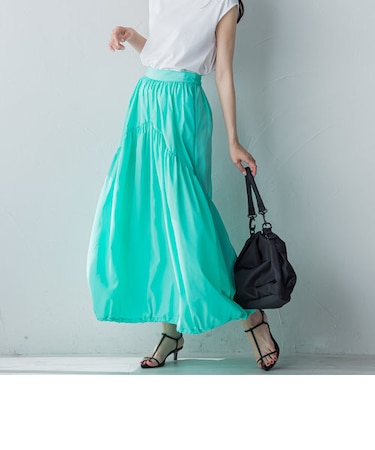 【バルーンデザイン】バルーンティアードスカート《洗濯機で洗える》