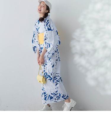 【浴衣2点セット】(ゆかた・しわ兵児帯)彼岸ボタル≪手洗い可能≫