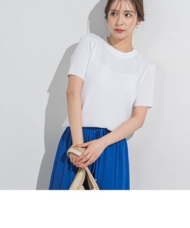 【接触冷感/遮熱機能】サラサラTシャツニット≪手洗い可能≫