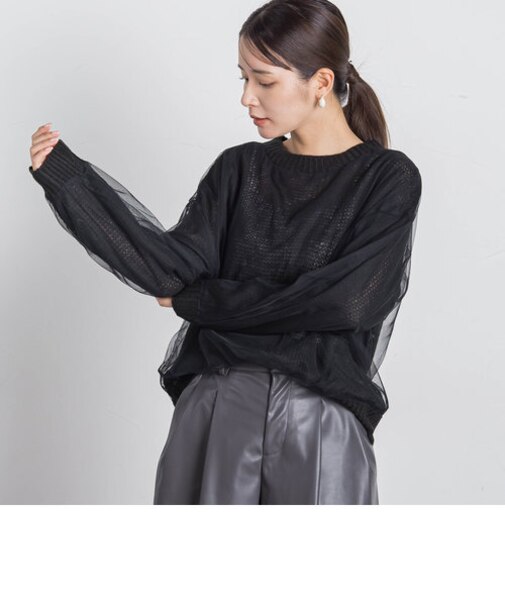 チュールレイヤードニット≪手洗い可能≫
