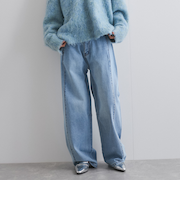 サイドシームデニムパンツ≪手洗い可能≫