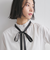 フリル衿ボウタイブラウス≪手洗い可能≫