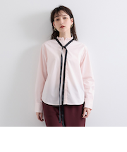 フリル衿ボウタイブラウス≪手洗い可能≫