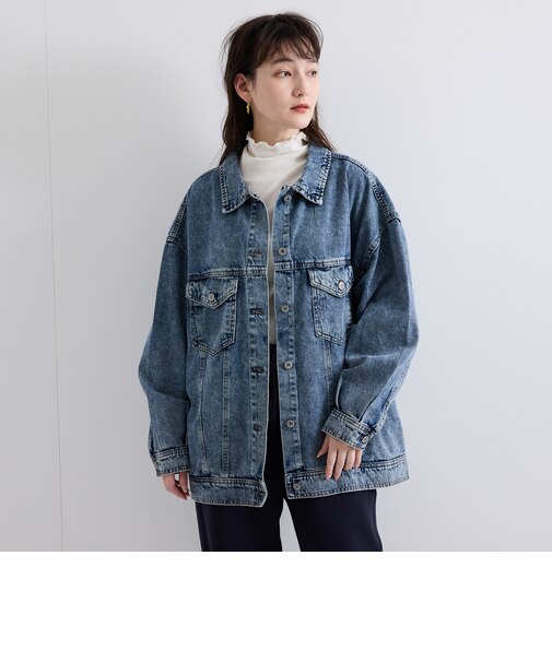 オーバーシルエットデニムジャケット≪洗濯機で洗える≫