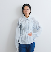 ストライプシャーリングシャツ≪手洗い可能≫