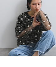 フラワー刺繍メッシュアンサンブル≪手洗い可能≫