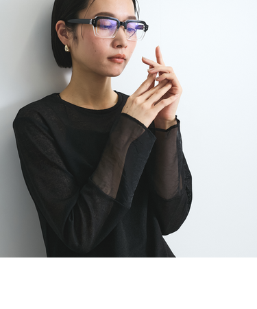 袖シアーカットソートップス≪手洗い可能≫