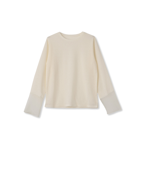 袖シアーカットソートップス≪手洗い可能≫