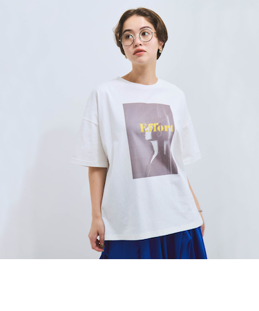 配色フォトプリントTシャツ≪手洗い可能≫