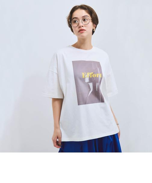 配色フォトプリントTシャツ≪手洗い可能≫