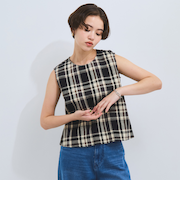 カラミチェックプルブラウス≪手洗い可能≫